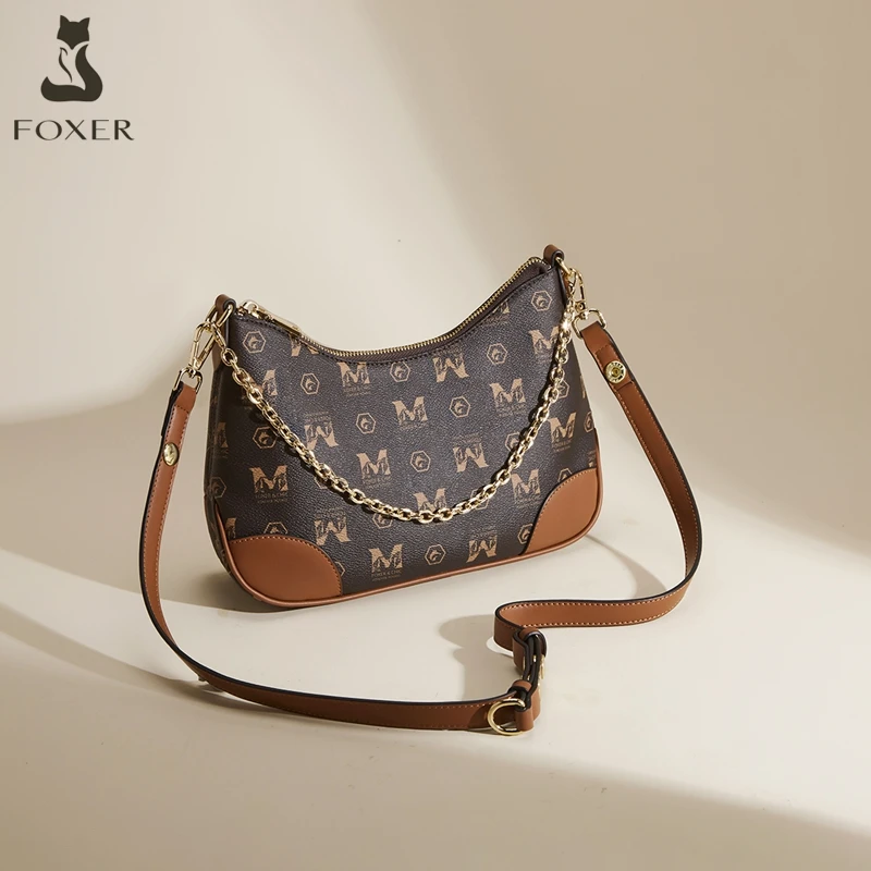 

Женская сумка через плечо FOXER из ПВХ-кожи, повседневная модная сумка для работы и отдыха, высококачественная сумка-хобо