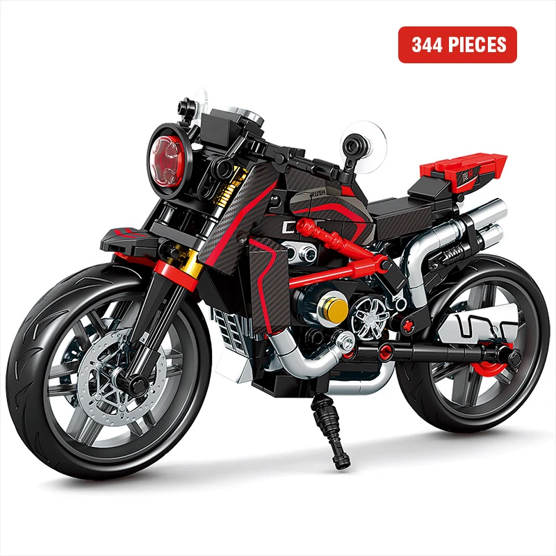 Stad Retro Technische Moto Auto Bouwstenen Racing Motobike Voertuig Bakstenen Speelgoed Motorfiets Model Bouwsteen Ornamenten Cadeau