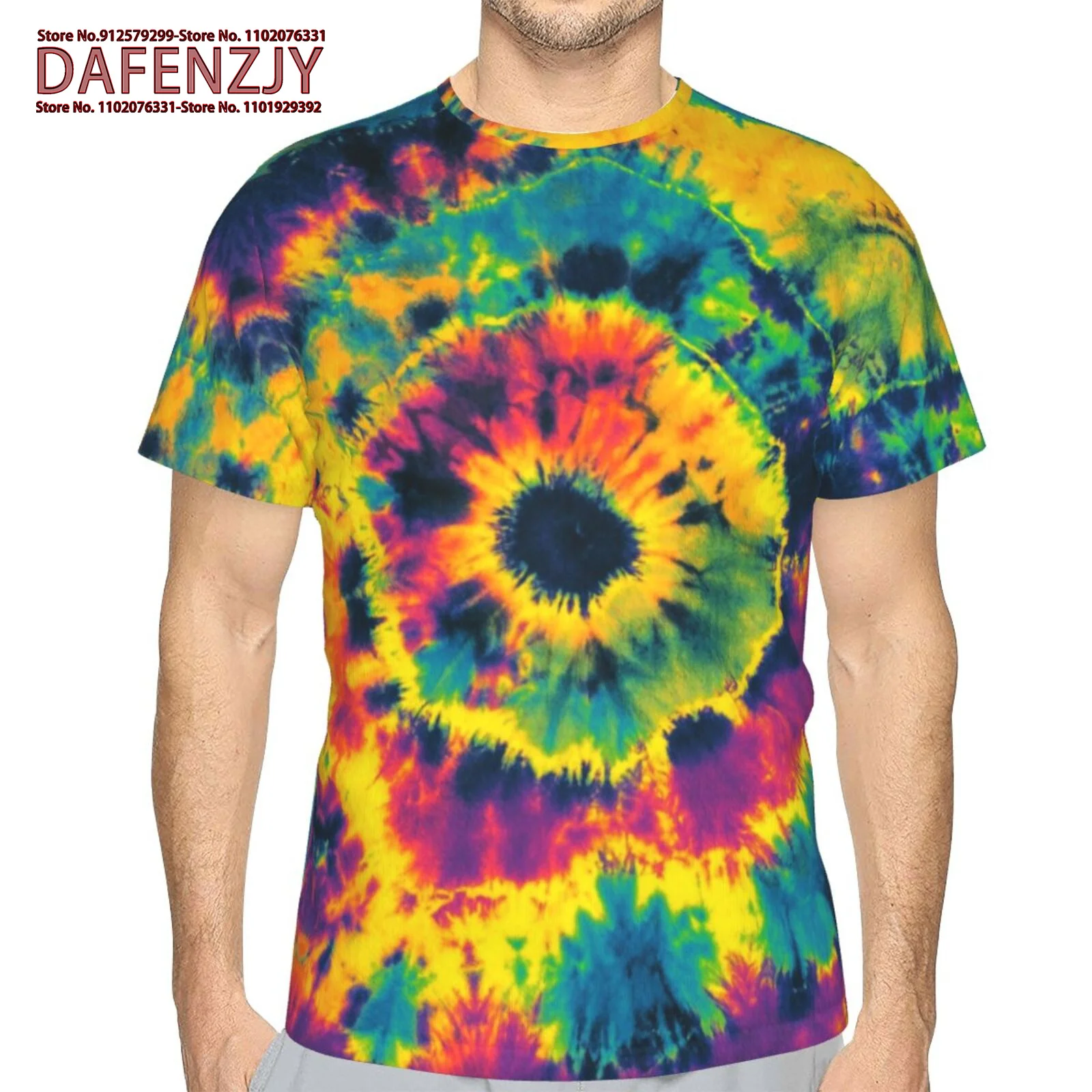 Abstract Fashion T-shirts for Men and Women Casual Short Sleeved Shirts Dreamy 3D Tie Dye Art Prints Innovative Men's Tee