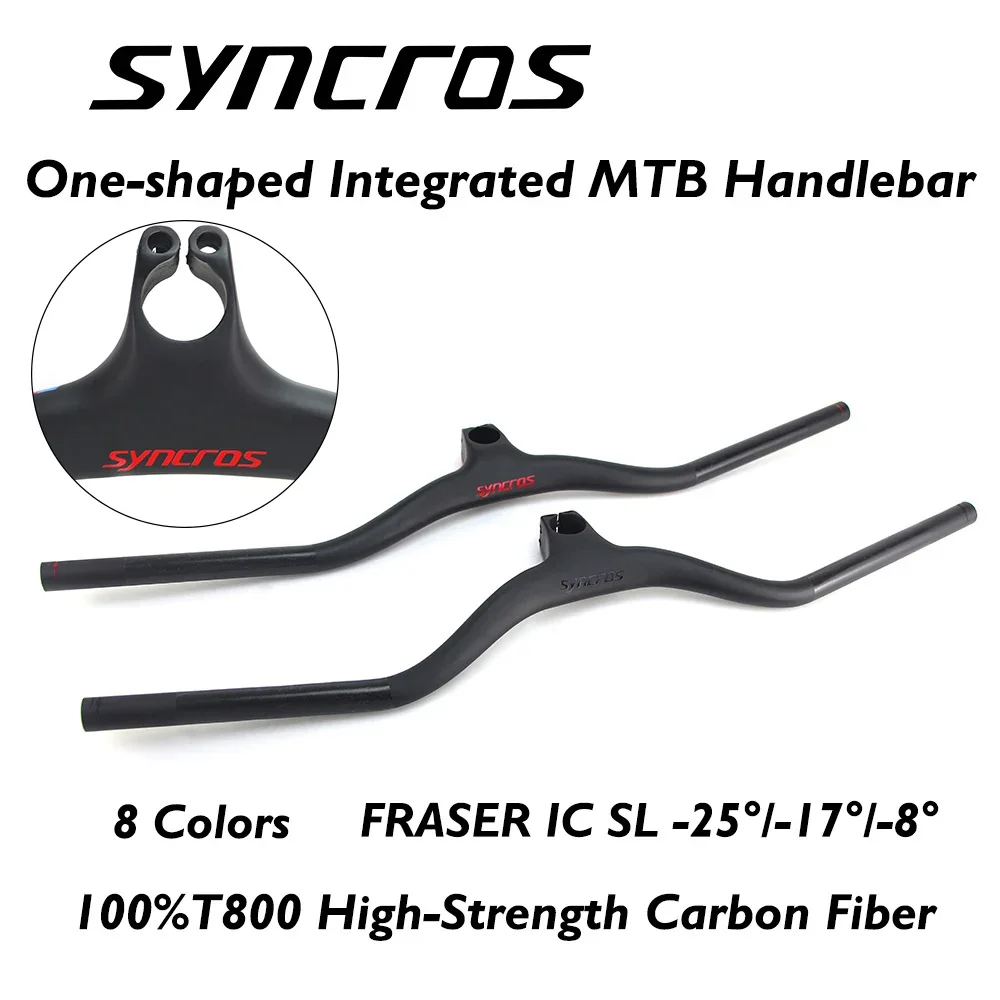 

Syncros Carbon handlebar MTB Bicycle Integrated Handlebar FRASER IC SL -8/-17/-25 Degree 740mm Mountain Bike Parts With Stem