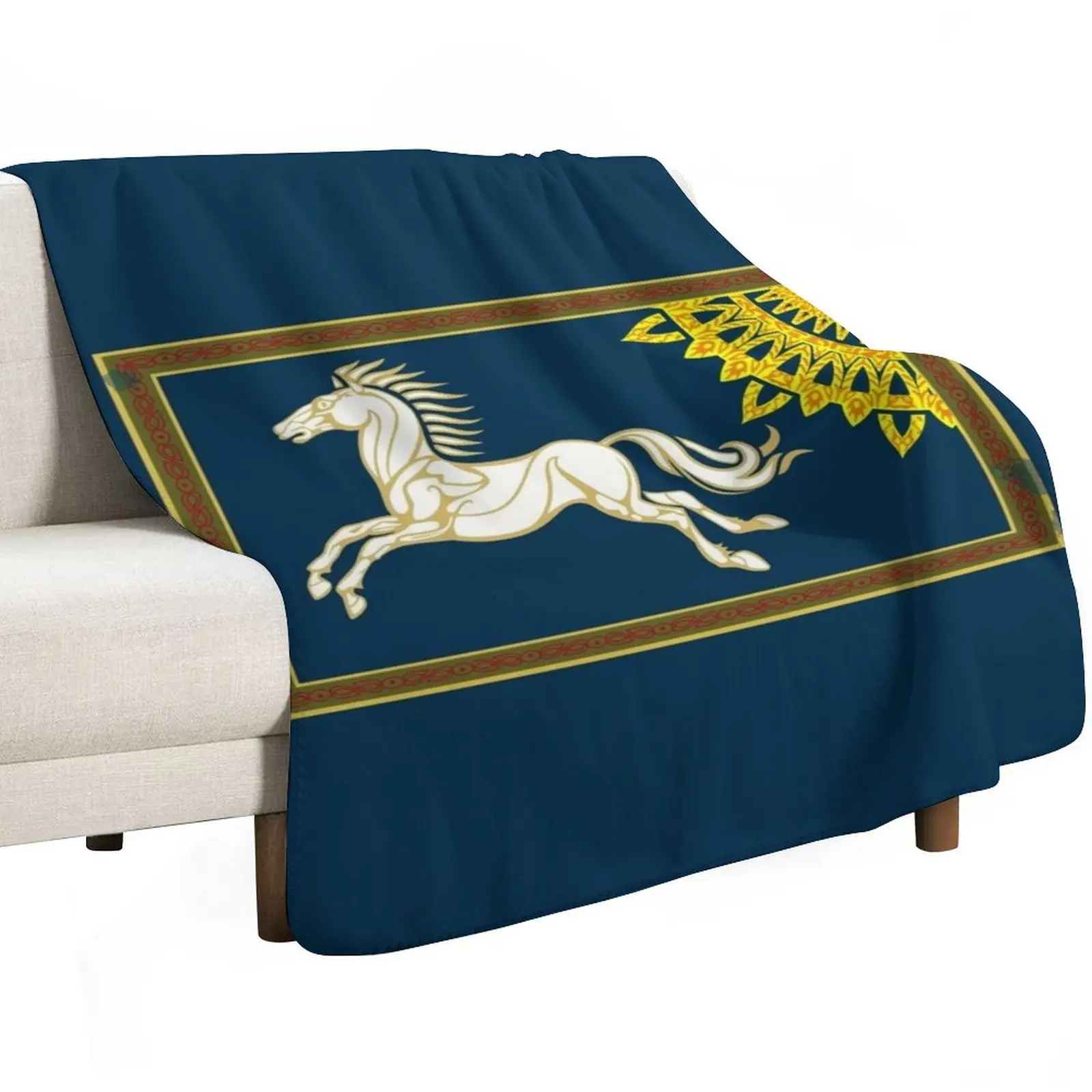 Rohan Banner Youth Throw Blanket Designers Warm Plaid on the sofa Furry christmas gifts Luxury St Blankets