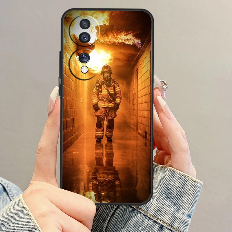 Firefighter Heroes Fireman Case For Huawei P30 Lite P40 P20 Nova 9 5T P Smart Honor Magic 5 Pro 70 50 X7 X8 X9a Cover