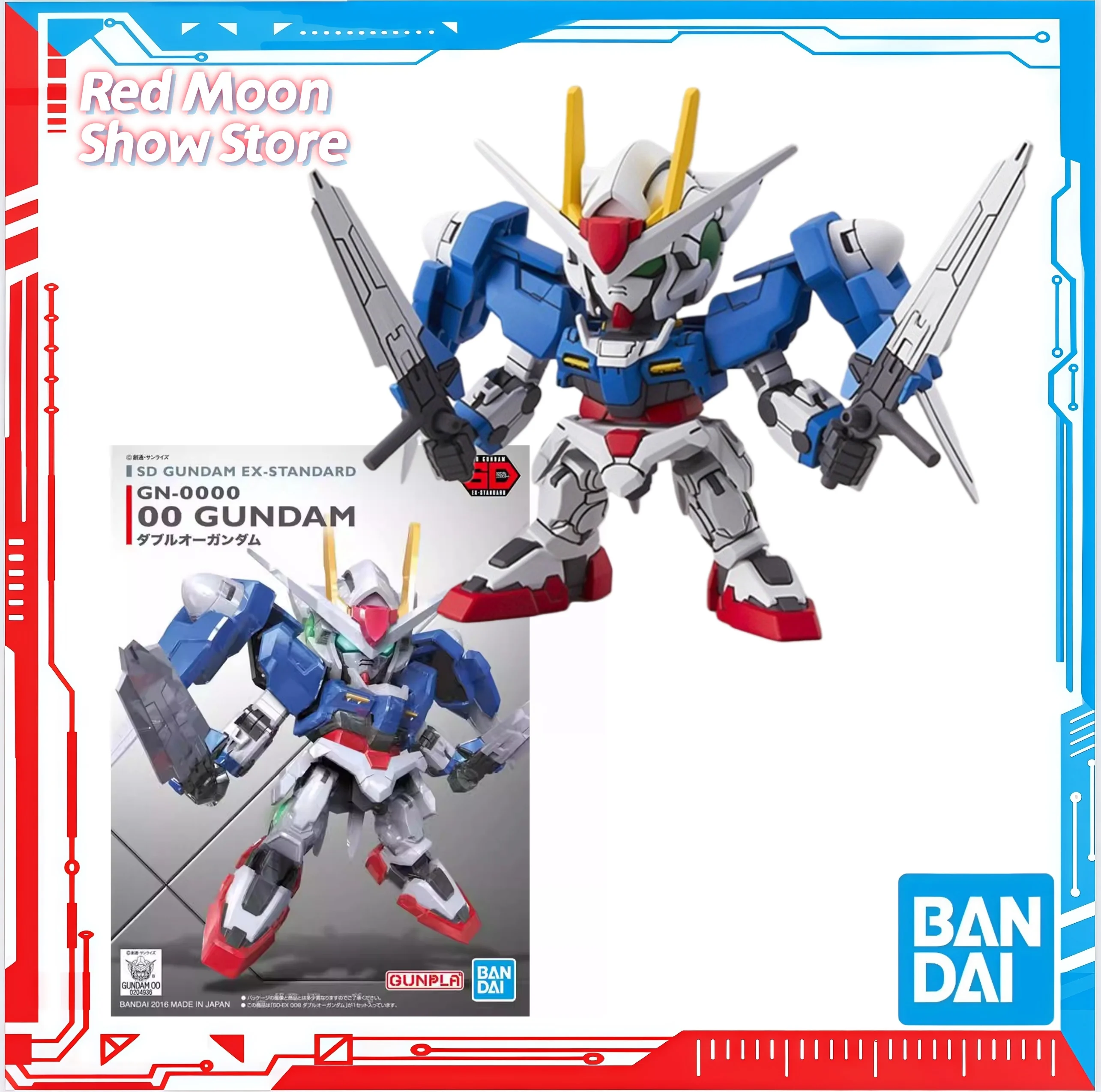 Bandai In Stock SDEX 008 BB Warrior GN-0000 00 Gundam Anime Action Figure Collectible Assembly Model Children's Gift Toys Gift