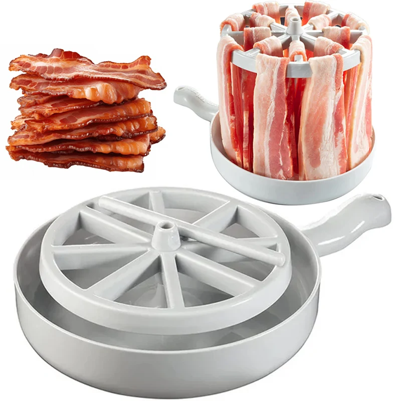 Microwave Bacon Cooker Bacon Honder Plastic Tray_Reduces Fat By 40%-Crispier Healthier Quicker Bacon Kitchen Tools