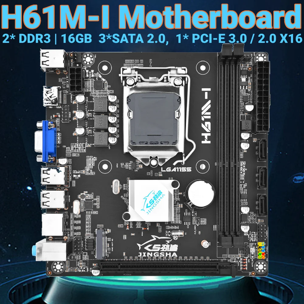 

H61M-I Desktop Motherboard LGA1155 PC Mainboard 3X Sata 2.0 M.2 NVME SSD Computer Main Board w 2 DDR3 Memory Pci-E 3.0 X16 Slot