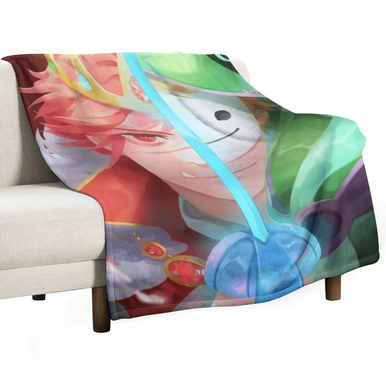 Technoblade vs Dream Duel Throw Blanket Bed Beautifuls Personalized Gift Blankets