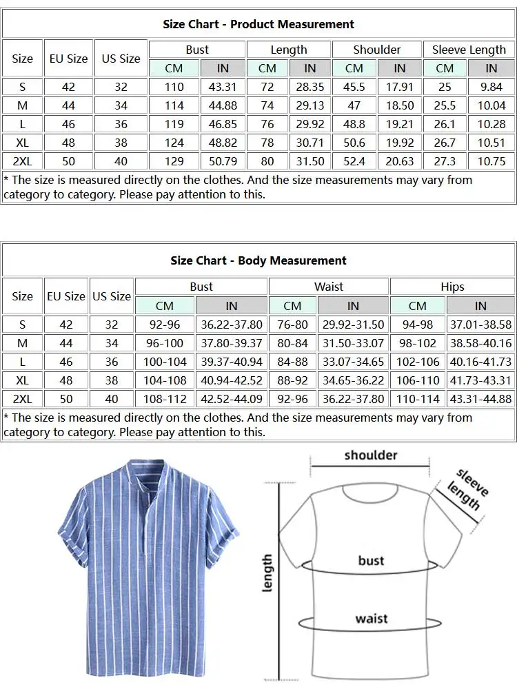 ZAFUL Striped Shirts for Men Half Button Collarless Short Sleeve Blouses Casual Streetwear Pullover Office Tops Z4984953