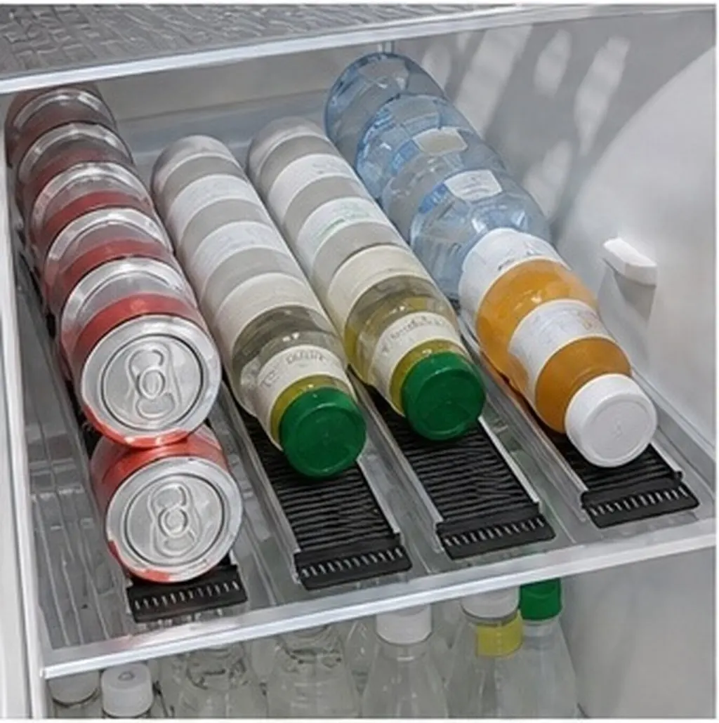 3Pcs Beverage Organizer Refrigerator Shelf Pusher System Sliding Can Tray Rack Automatic Drink Dispenser for Fridge Pantry