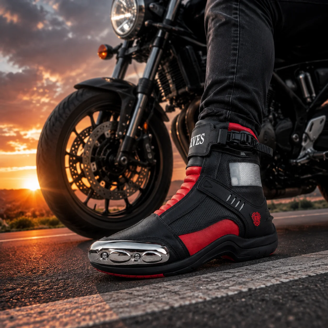 JG.WOLVES Motorcycle Riding Shoes Men's Anti-fall Anti-collision Breathable Four-season Racing Boots Motorcycle Off-road Shoes