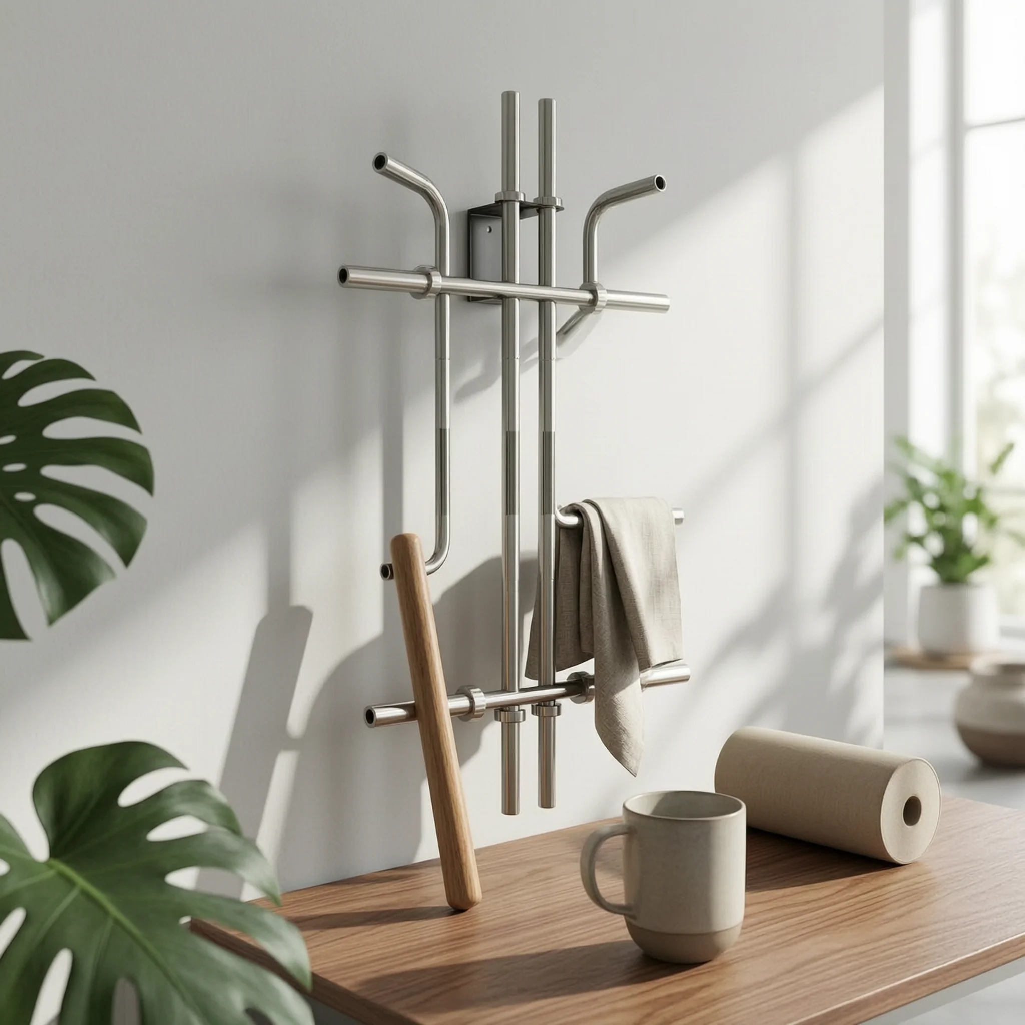 Bar Storage Bracket Space-Saving Bar Holder Wall Hanger Sturdy Rack Slimline for Home Gym