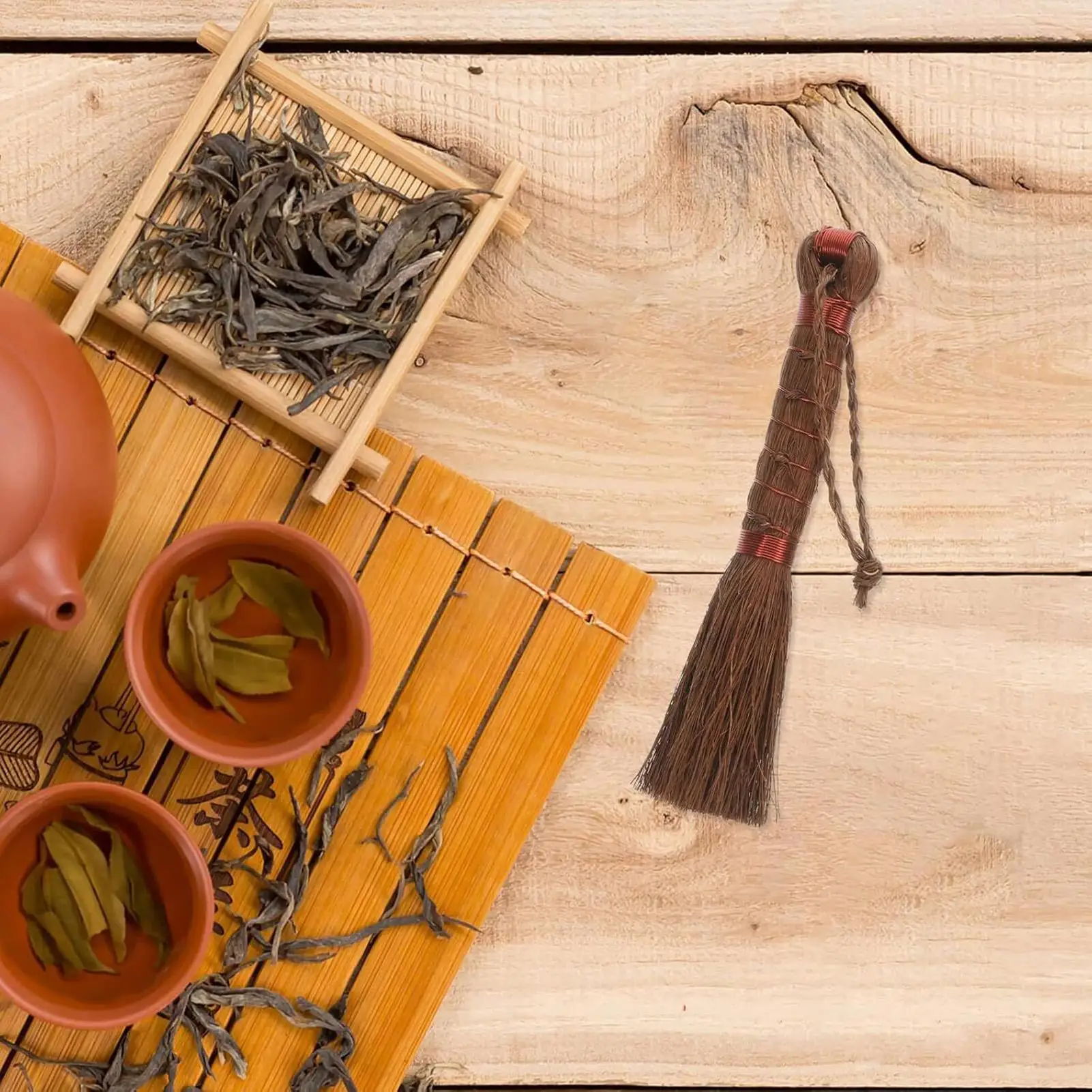 

Щетка для бонсай, маленькая метла для чистки пальмового волокна, чайный столик, инструменты для ухода за бонсай для комнатных растений, кофемашина с цветами в горшках