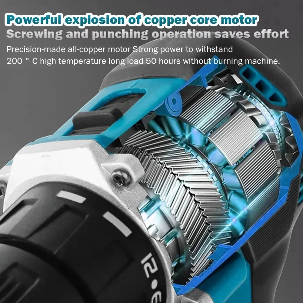 

Original Makita DDF487 cordless drill, brushless electric impact screwdriver, rechargeable power tool, 18V battery