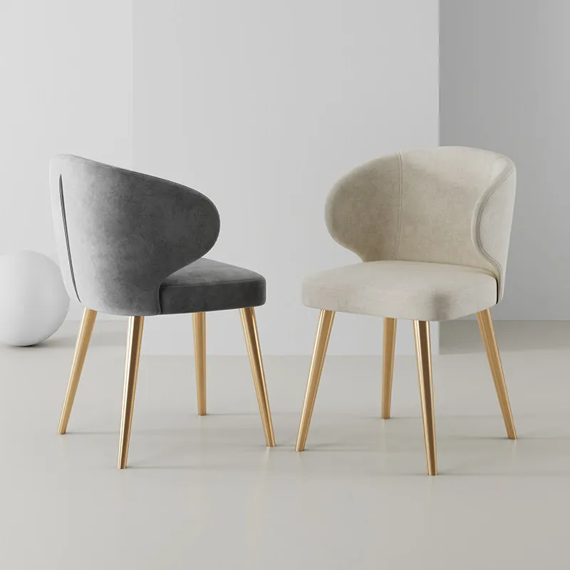 Modern Fabric Dining Chair Indoor Backrest Leisure Seat Simple Elegant Reception Armchair Nordic Style Business Rest Furniture