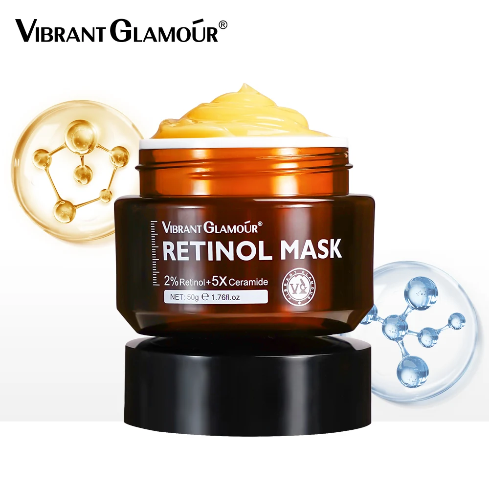 VIBRANT GLAMOUR 2% Retinol Mask + 5X Ceramide Anti-Aging, Anti-Wrinkle Repair Skin Barrier Optic Facial Treatment