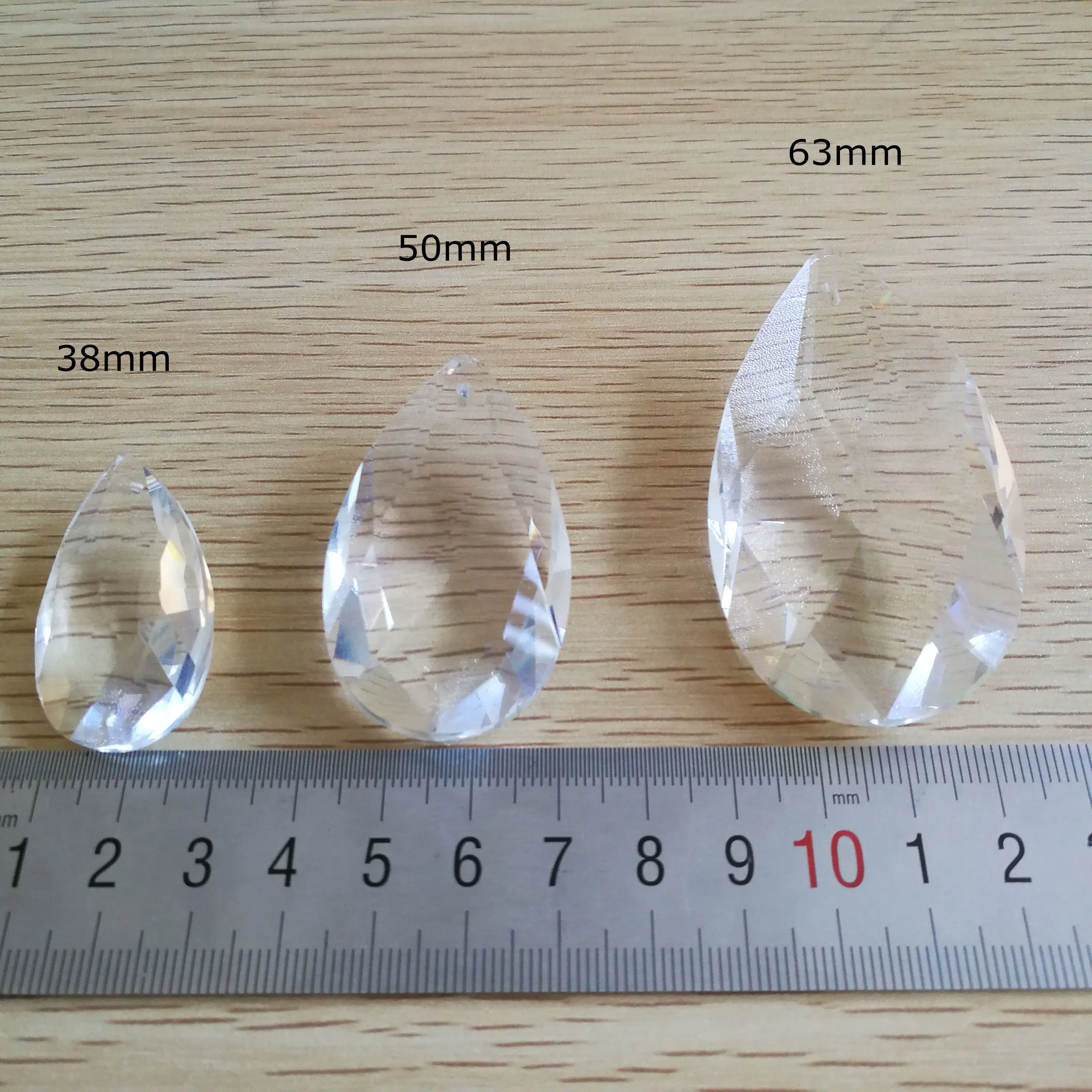 38-76mm przezroczyste szkło kryształowe kształt siatki łza spadek żyrandol części oświetleniowe Suncatcher wisiorek pryzmat do dekoracji ślubnych domu