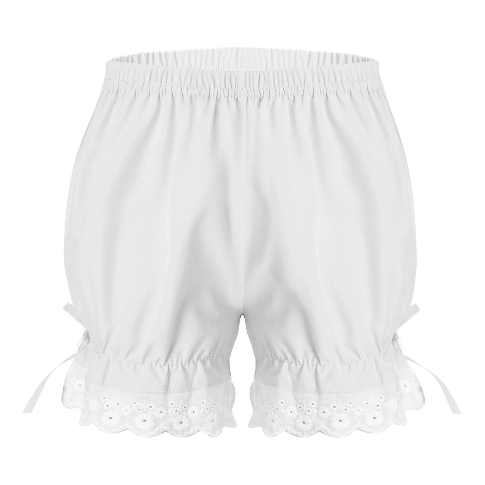 Kids Girls Cute Bowknot Lace Safety Pants Elastic Waist Bloomers Pumpkin Shorts Breathable And Safety for Tutu Dress Performance