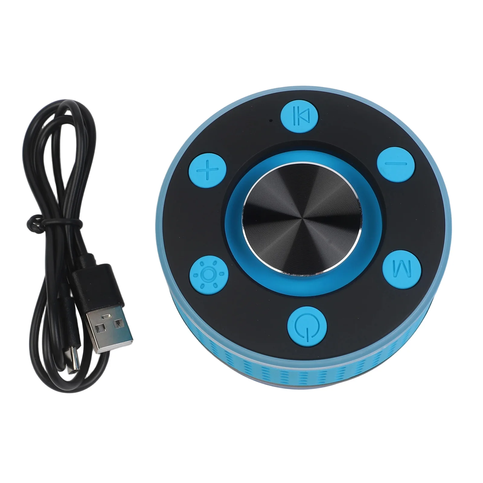 Wet Condition Ready Shower Speaker Featuring a Sturdy Suction Cup Mounting System and Beautiful LED Lighting Effects