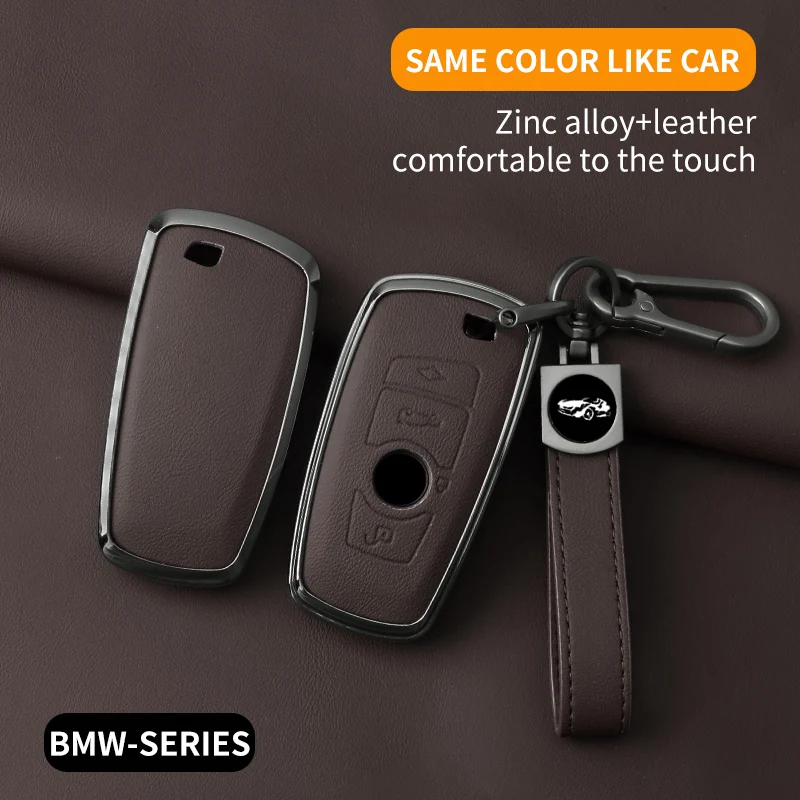 Leather Zinc alloy Car Key Case For BMW F30 F31 F32 F34 F20 F21 F07 F10 1 3 5 7 Series X1 X3 G01 X4 G02 X5 F15 F16 M3 M4 IX Etc