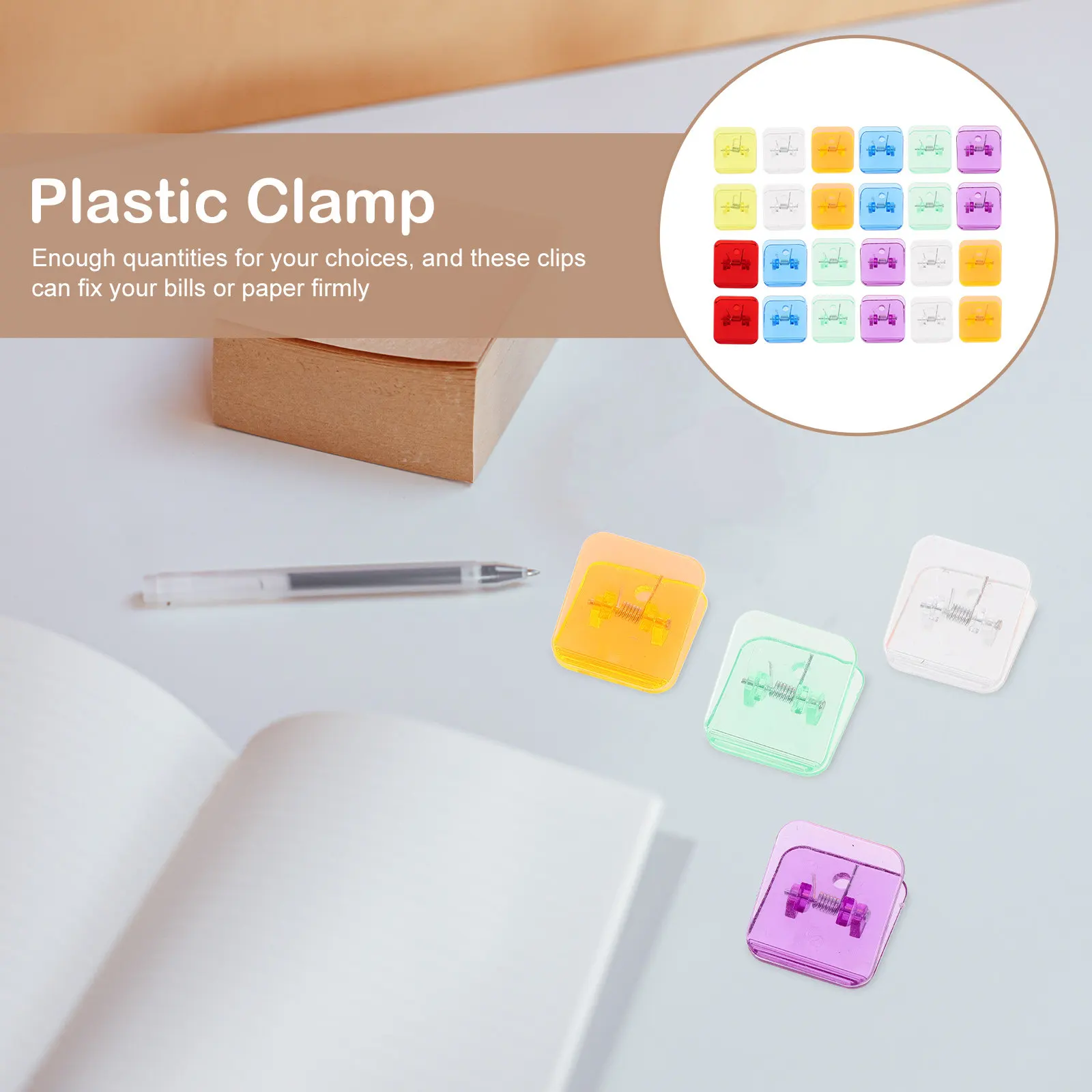 

24Pcs Household Plastic Clamps Multi-Function Paper Clips Portable Sealing Clip Office Supply Convenient Plastic Clamp
