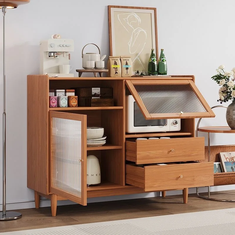 

Side cabinet All solid wood integrated storage cabinet against the wall Living room Dining room cupboard Tea cabinet Household