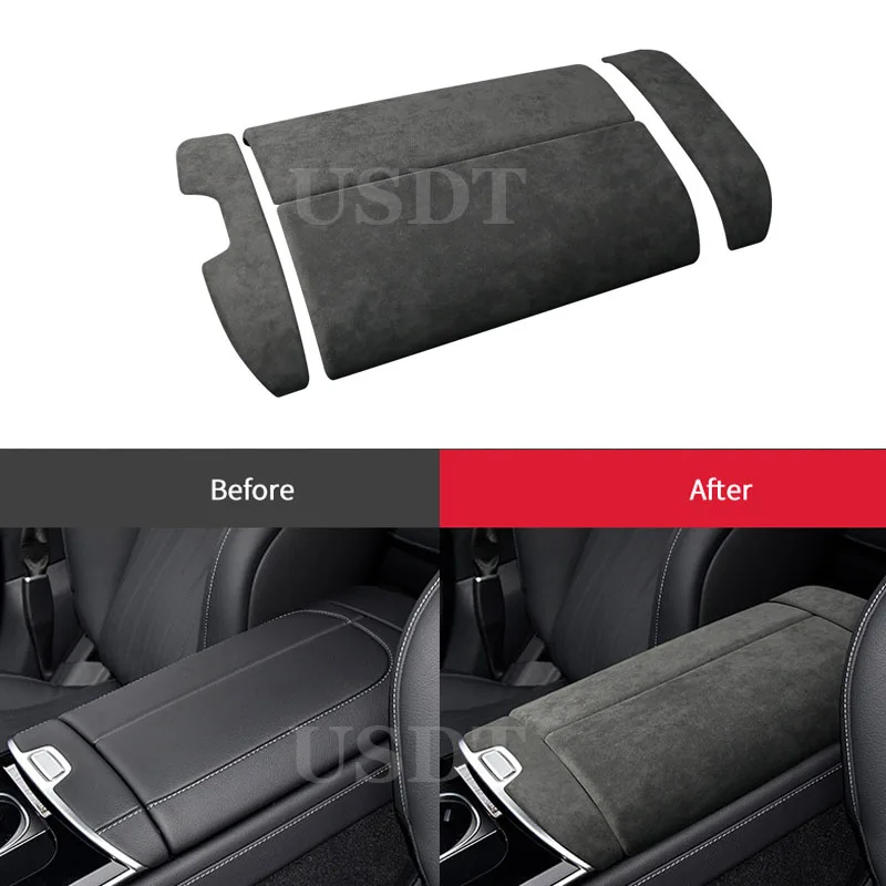 

For Mercedes Benz S Class W223 2021 2022 2023 2024 Armrest Box Lid Sheath Shell Cover Anti-slip Sweat Absorption Mat