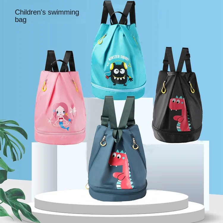 

Children's swimming bag cute waterproof dry and wet separation shoulder bag large capacity beach storage bag