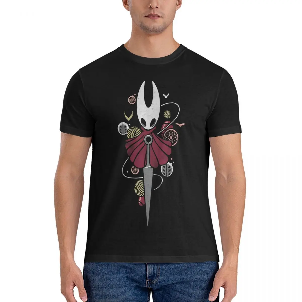 Adventure T-Shirt Men Hollow Knight Leisure 100% Cotton Tees Round Neck Short Sleeve T Shirt Printed Clothing