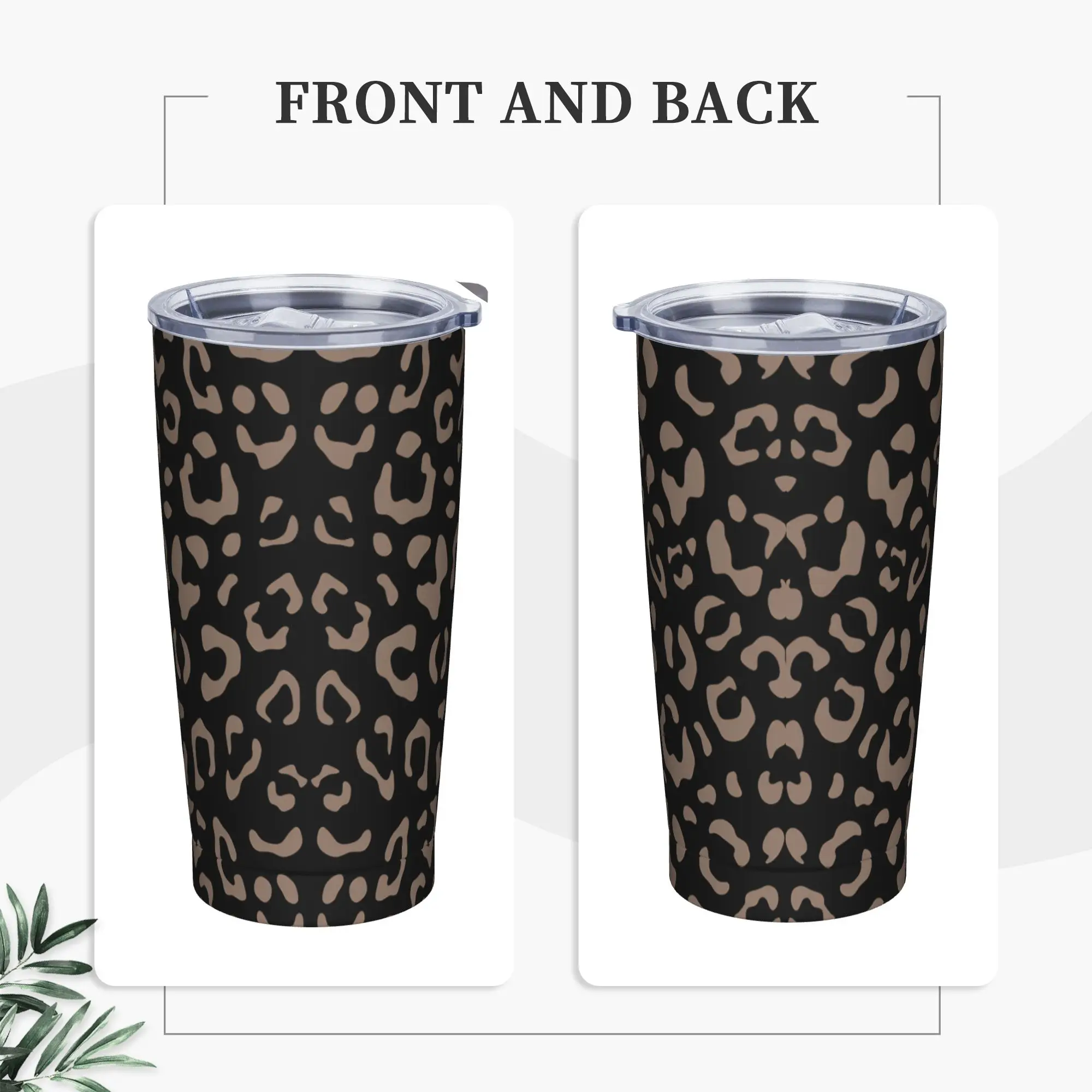 Stainless Steel Tumbler Leopard print  Coffee Mug  Insulated Cold Drink Car Mugs Travel Graphic Water Bottle