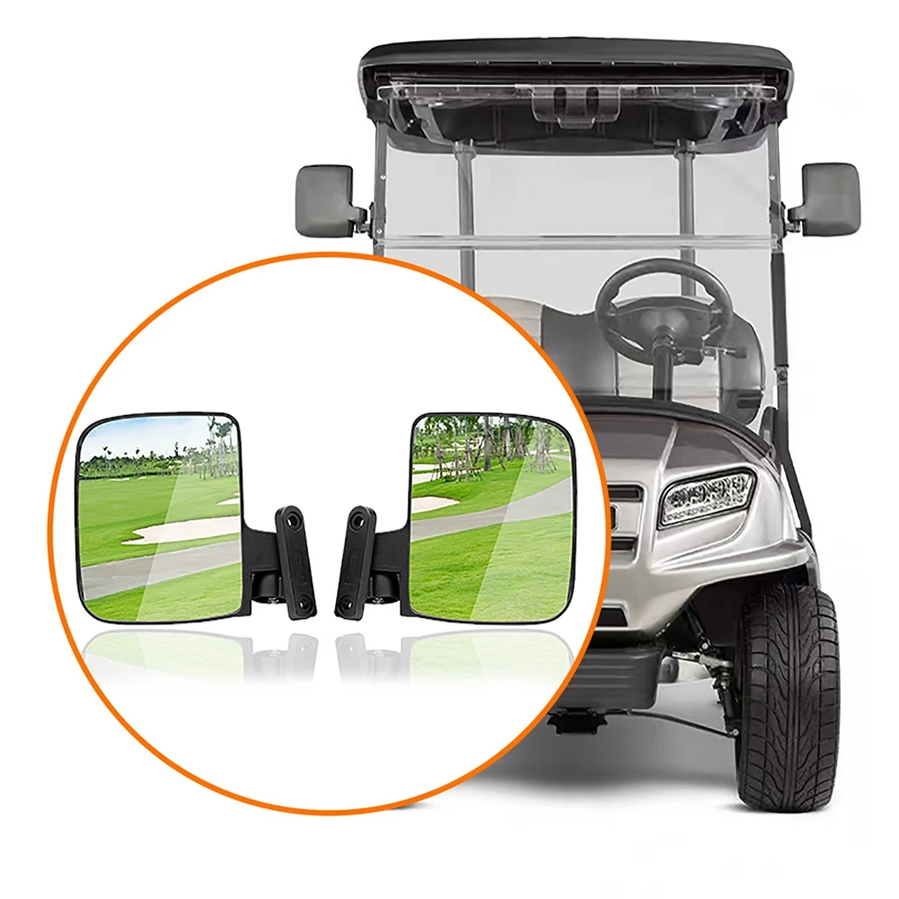 No-Drilling Required Golf Cart Folding Side View Mirrors Compatible for Club CarStarCarts Side Mirror