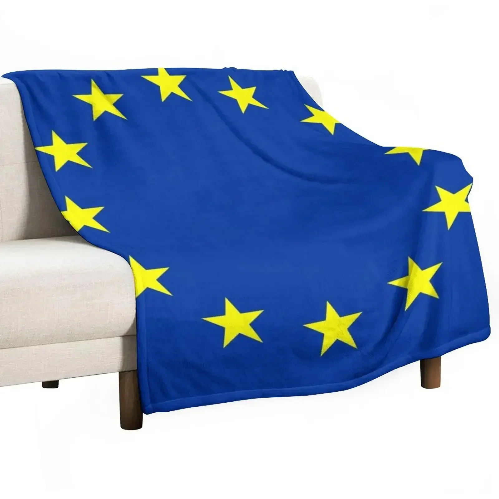 European Union Stars Flag Throw Blanket Moving Heavy Plaid Quilt Decorative Throw Warm Blankets