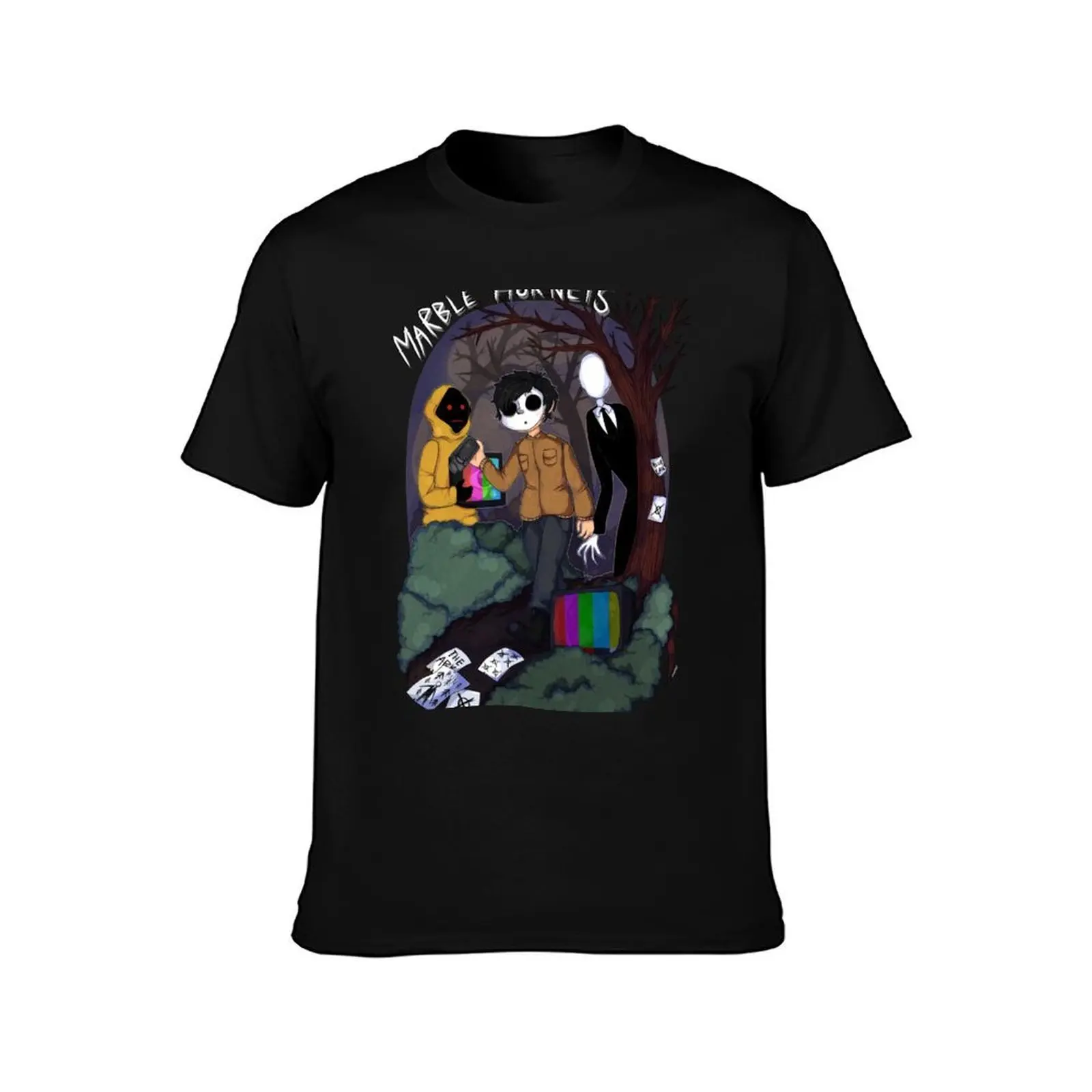 Marble Hornets T-Shirt Vintage Print Crew Neck Tee