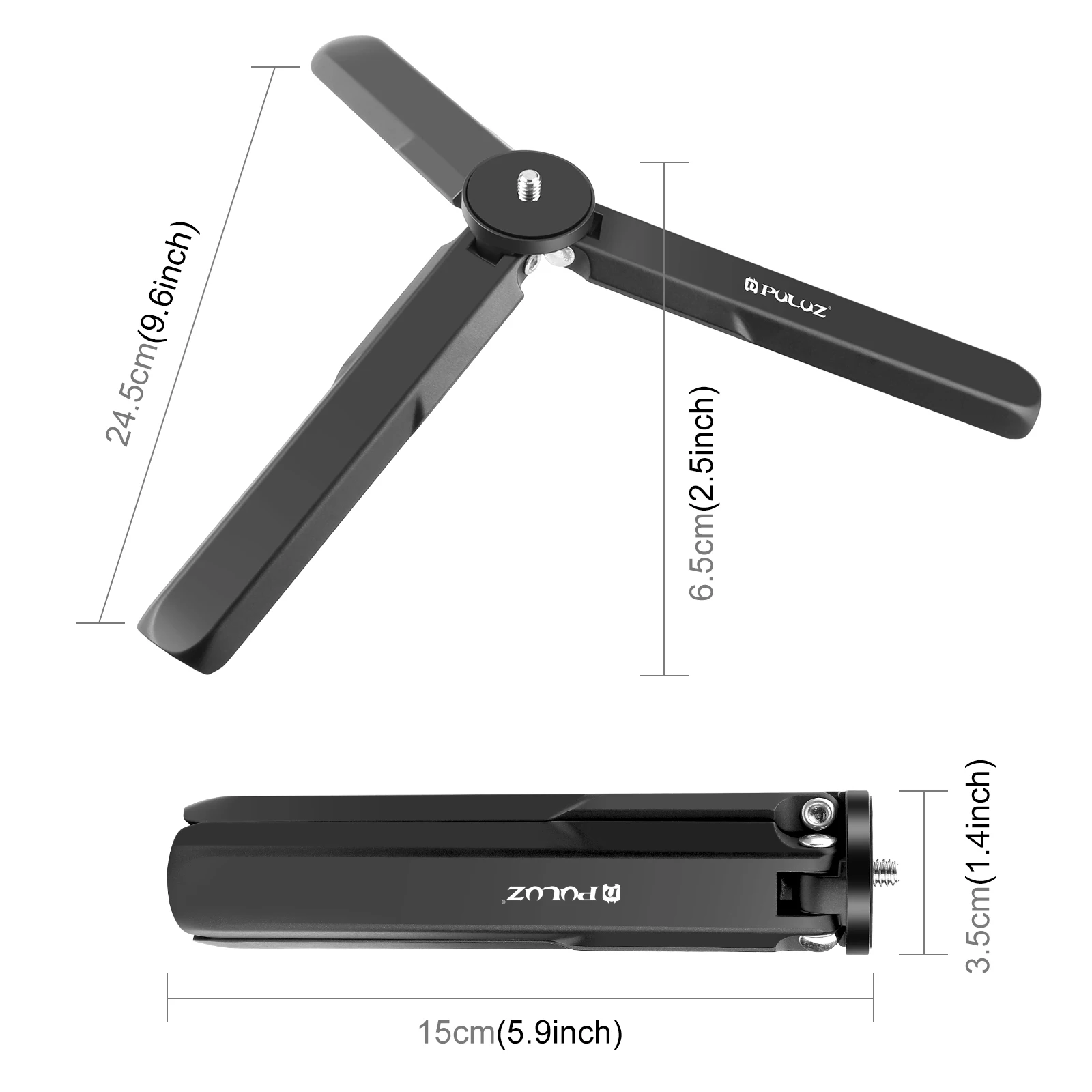 Trípode de metal de aleación de aluminio PULUZ para DJI Osmo Pocket 3 // Insta360 X4