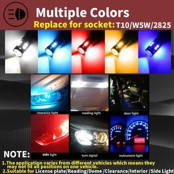 2款適用於福斯T4 T5高爾夫途觀捷達鋒範途安帕薩特的Canbus T10 W5W 5W5 WY5W LED 3030 10-SMD側位置停車燈泡 12 最佳銷售 t4 大眾 - №11