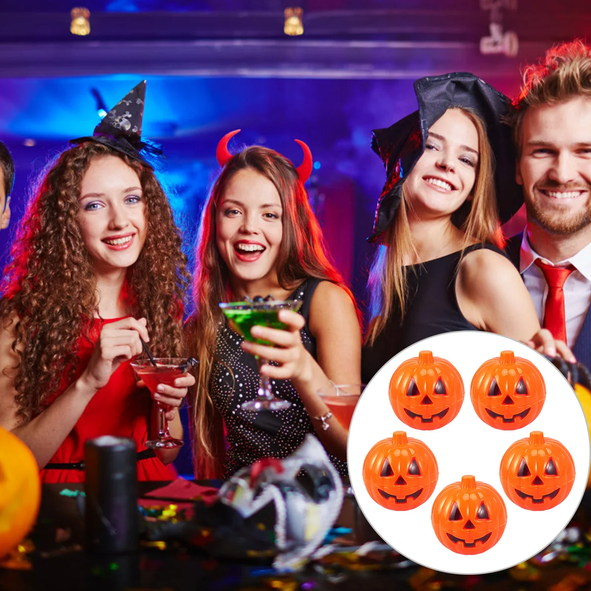 

6Pcs Small Pumpkin Props 6.5cm Multifunctional Plastic Storage Container Halloween Party Favor Box Kid Friendly Gift