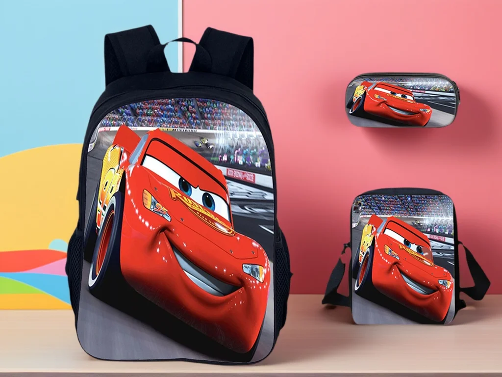 

Little Boy Girl Fashion Cars Backpack with Shoulder Bag Pencil Case,Lightweight Book Bag Classic Daypack for School