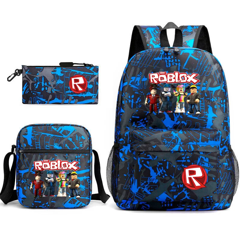 

Новый набор рюкзаков Roblox с принтом для мальчиков и девочек, 3 в 1: школьный рюкзак, сумка через плечо и пенал.