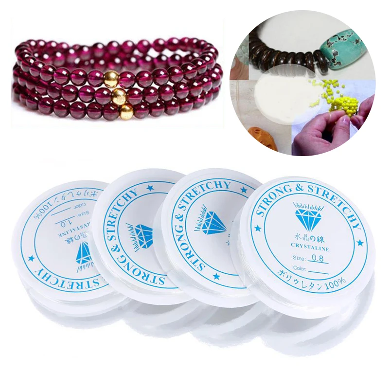 0.4-1mm Transparent Stretch Elastic Crystal Line Beading Rope String Jewelry Cord Wire Thread DIY Handmade Bracelet