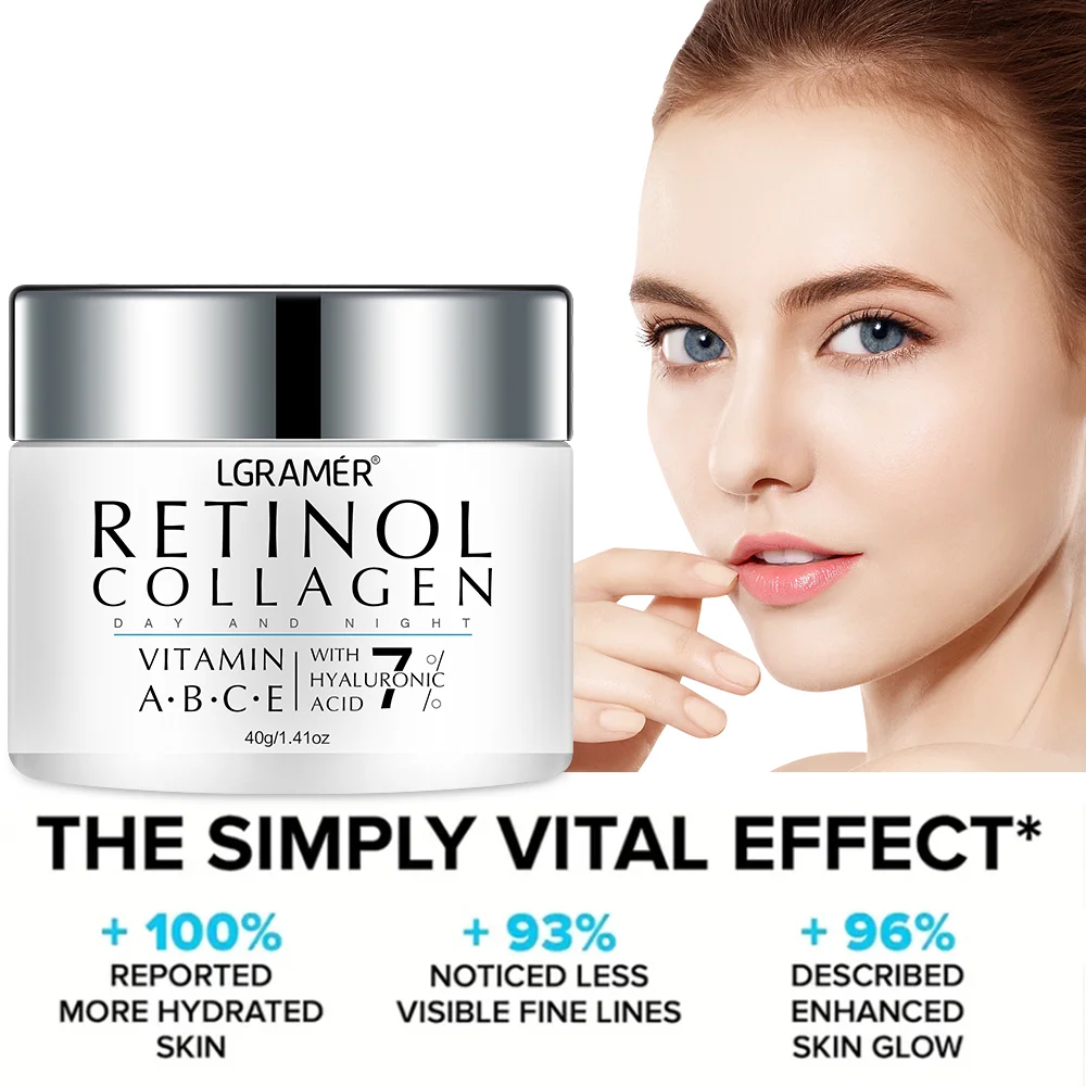 Retinol Face Cream Moisturizing Nourishing Wrinkle Remover Collagen Hyaluronic Acid Shrink Pores Firming Skin Care Cosmetic