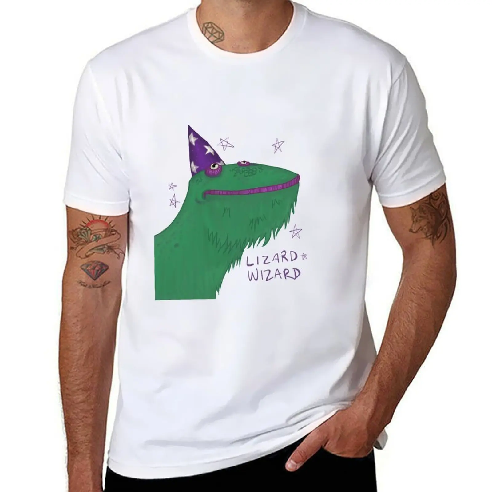 

lizard wizard T-Shirt t shirt for man 100 percent cotton t shirt man casual funny t shirts dark humor T-shirt