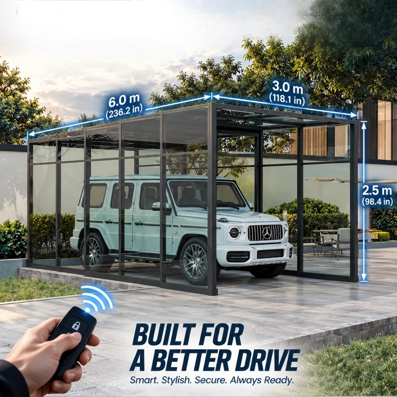 Any Size Custom Retractable Foldable Carport Heavy Home Villa Patio Durable Waterproof Windproof Sun Shade Car Garage Safe Tough