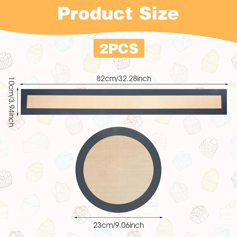 2 Pack Silicone Baking Mat for Springform Pan 9in Nonstick Springform Pan Protector Reusable Baking Mat for Cheesecake Pan JT541