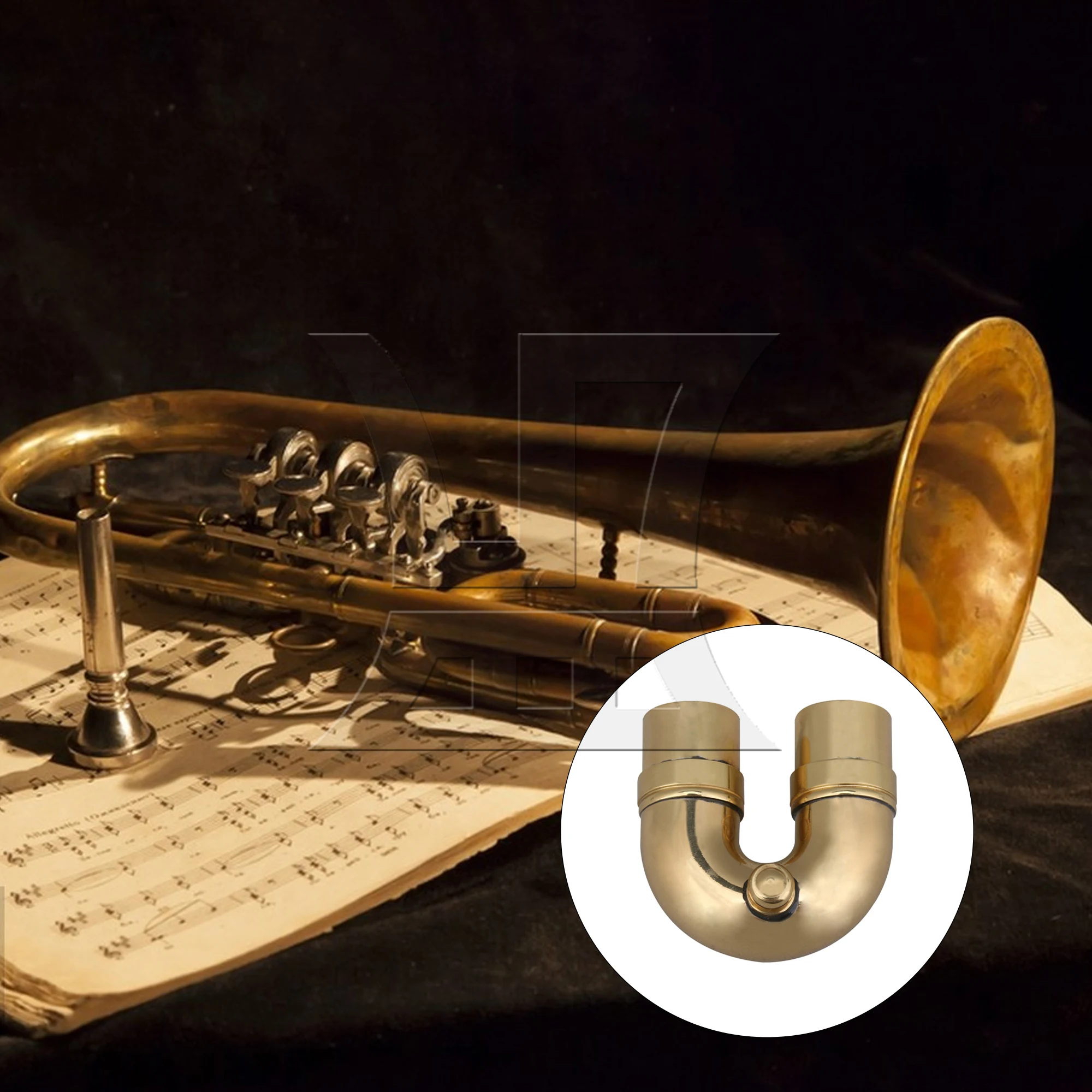 

Yibuy 2 Pcs Golden Copper Trumpet 2# Elbow Tube U Tube Brass Instruments Accessories Parts