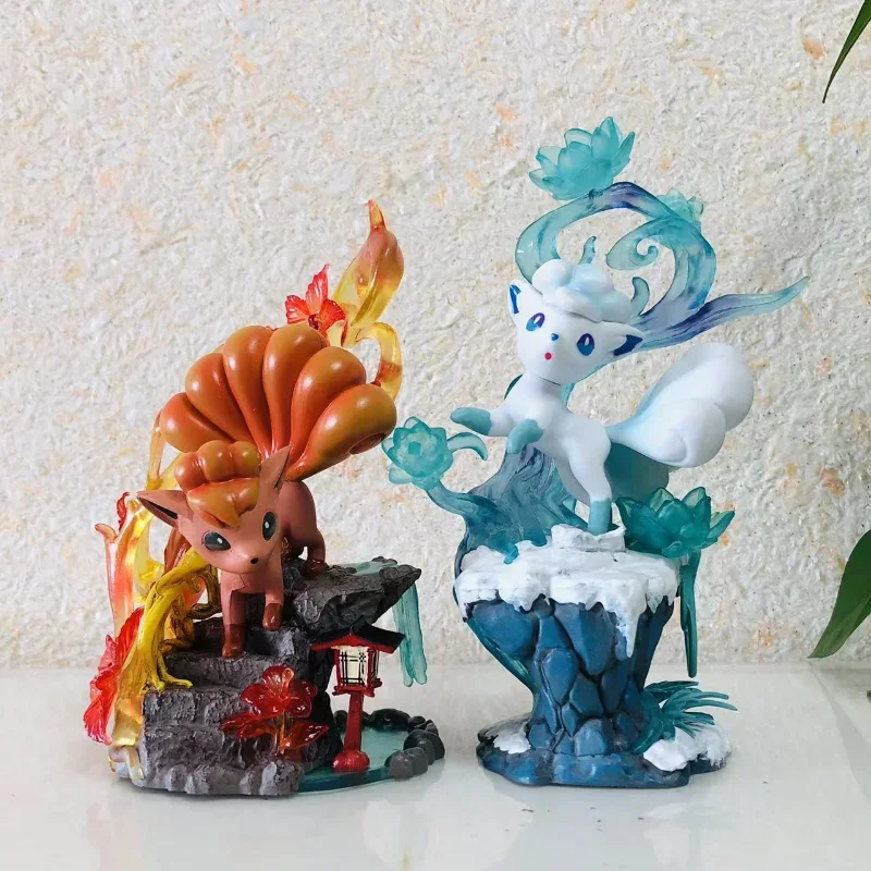 Pokemon model Vulpix figure Japanese anime peripheral miniature scene ornaments decoration birthday gift children's toys