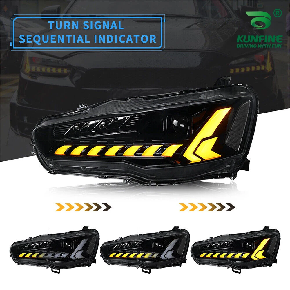 Pair of Car Styling Car Headlight Assembly For MITSUBISHI GRAND LANCER EVO-X 2008-2018 LED Head Lamp Car Tuning Light Parts Plug