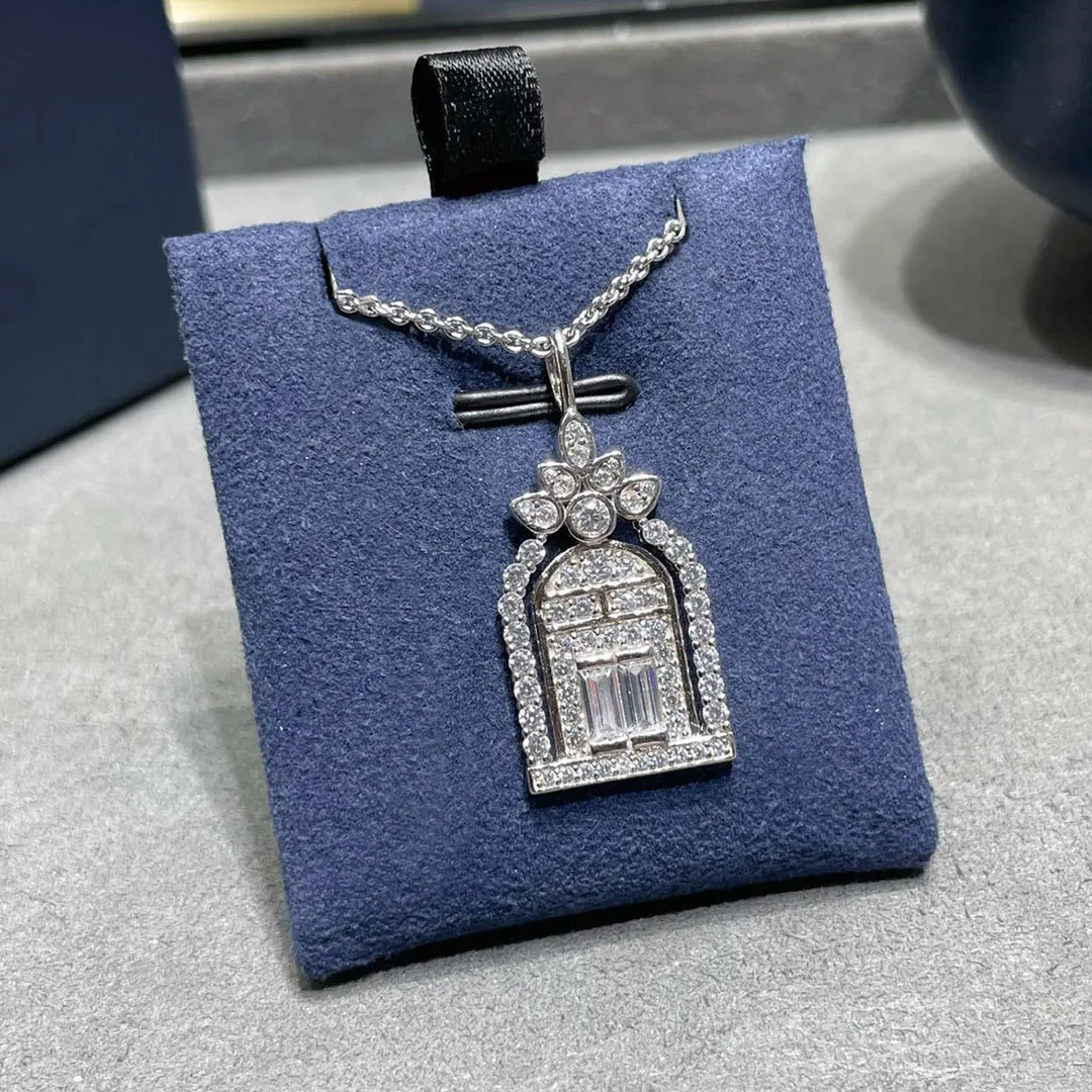 

925 Sterling Silver Design Happiness Door Women's Jewelry Necklace, A Luxurious Love Gift.