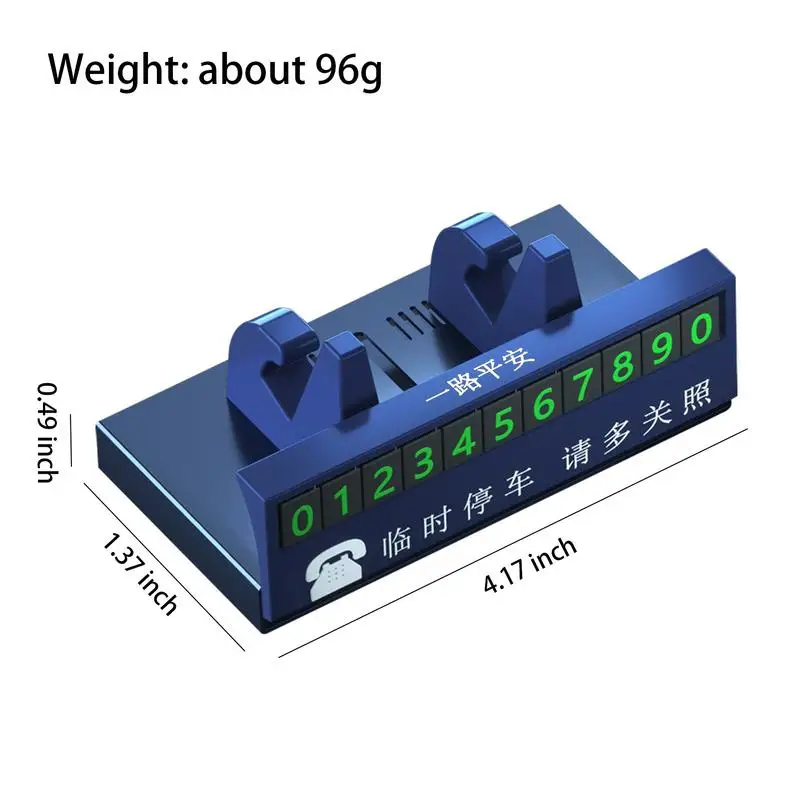 Parking Number Plate Car Dashboard Temporary Stop Display Telephone Number Plate Car Dashboard Secure Auto Stop Phone Number