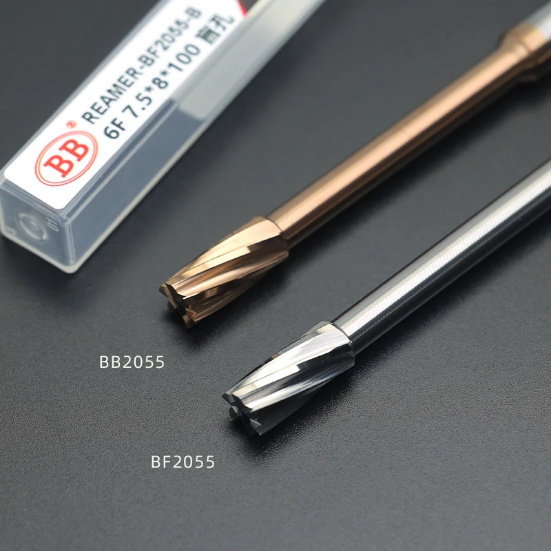 BB Reamer Carbide for Blind Hole Coated Spiral Flute External Cooling Efficiency Small Hole Making Aluminum Steel Metal 4mm-12mm