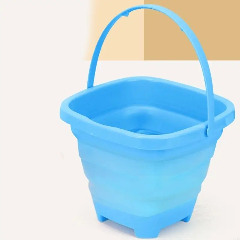 Seaside Sand Toy with Foldable Bucklet for Child Sand Sculpture Mold Beach Sand Bucket Kid Party Game Beach Sand Playset
