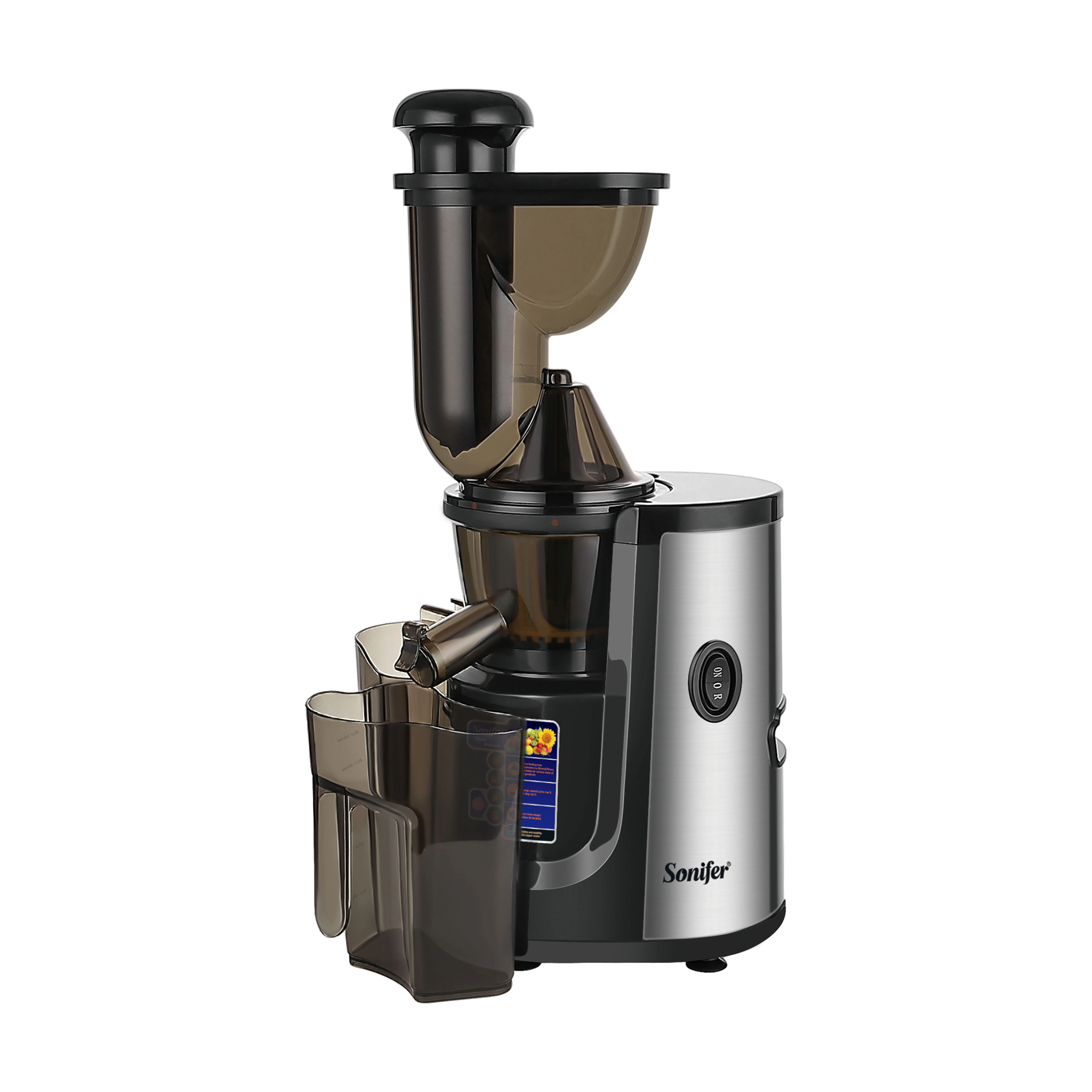 

Sonifer SF-5541 Hot Selling Juicer Extractor Machine Orange Juicer Slow Cold Press Juicer Compact Size Lower Noise Big Mouth