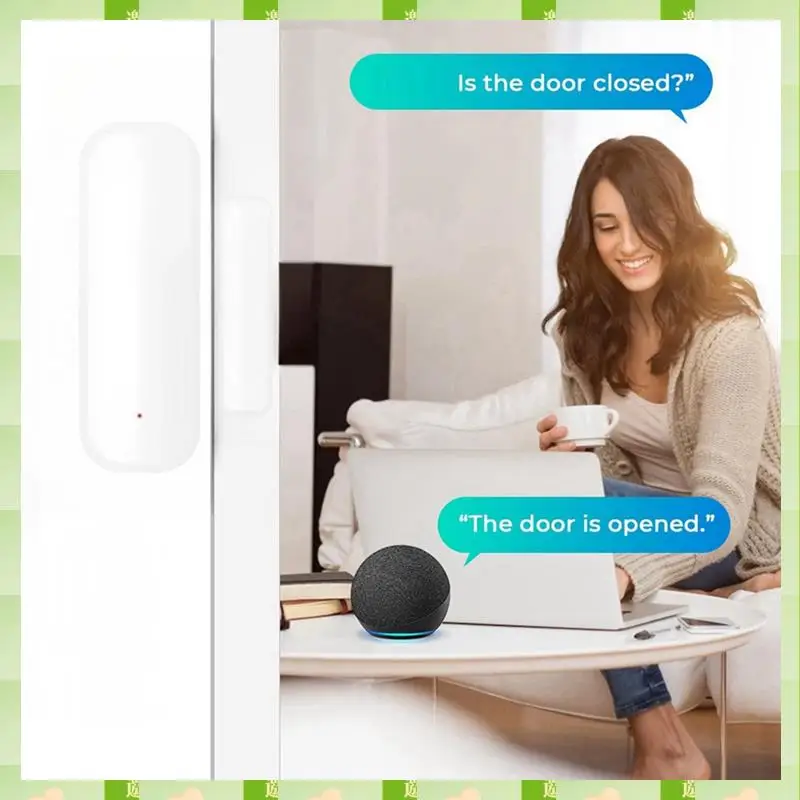 2025 Tuya Wifi Smart Door Window Sensor Home Rilevatore magnetico per porte interne compatibile Withalexa e Google Home Nero, Tuya Wifi Sm